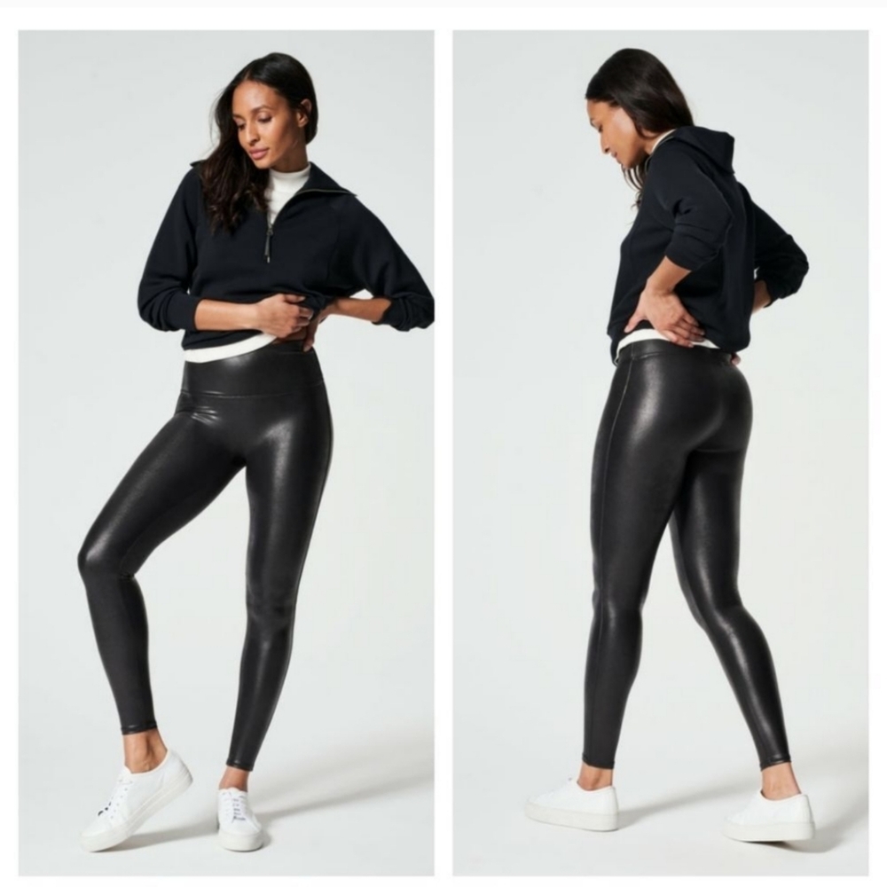 Spanx  black faux leather leggings size S - Picture 10 of 13